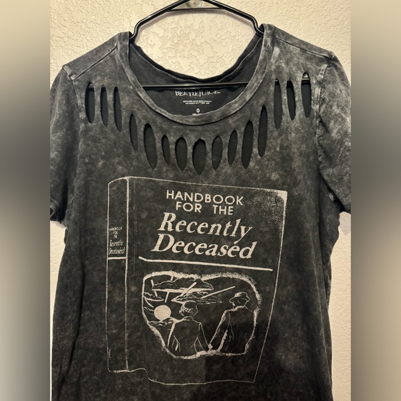 Torrid Charcoal Graphic Tee with Cutout Design BeetleJuice - Picture 3 of 4